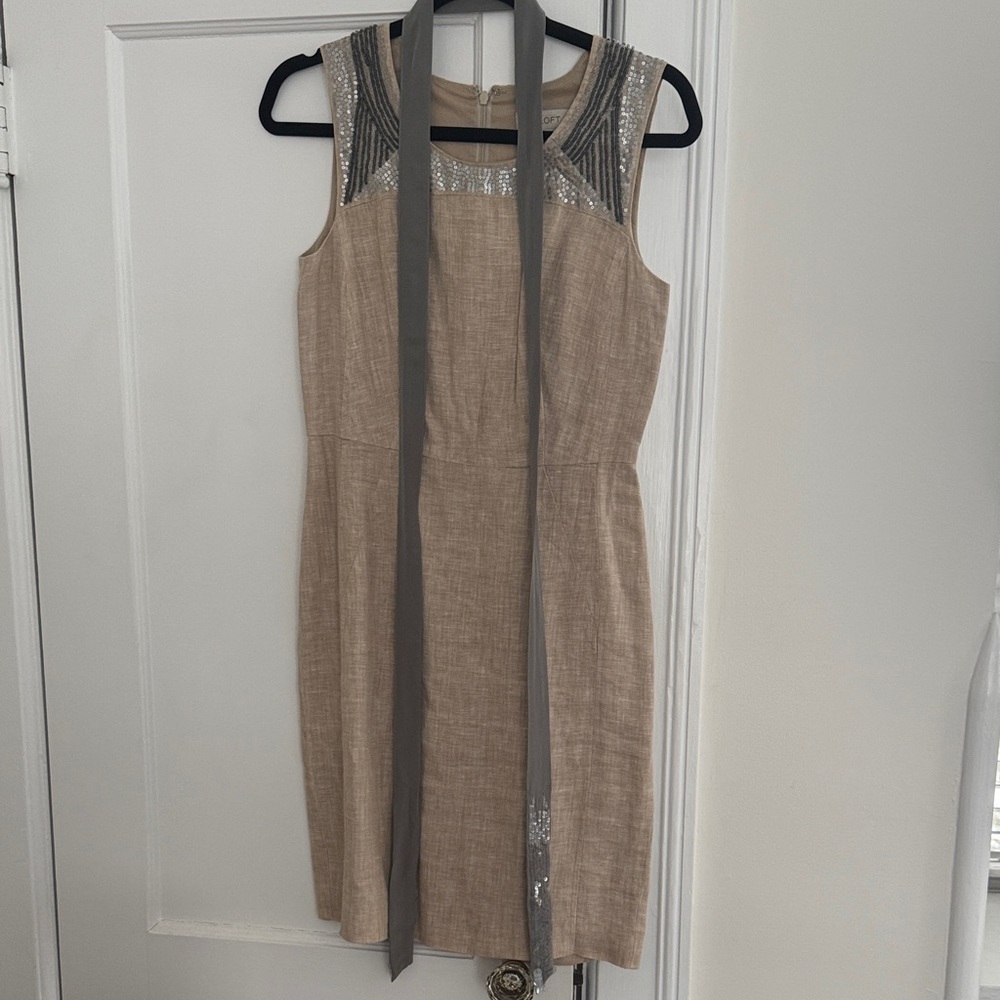 LOFT Tan Linen Dress